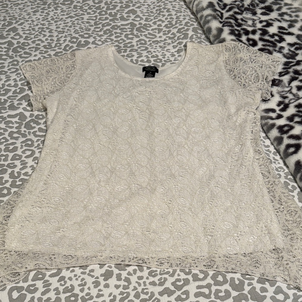 Elegant Cream Lace Women's Top